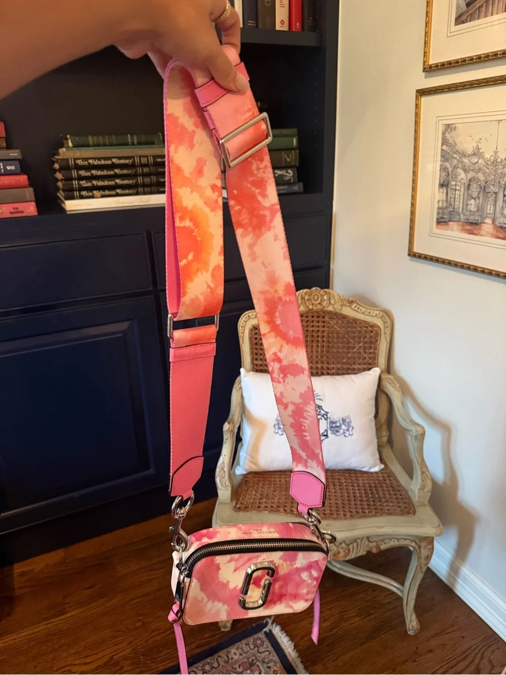 Marc Jacobs Pink, Orange, and White Tie-Dye Snapshot Crossbody - Picture 5 of 7